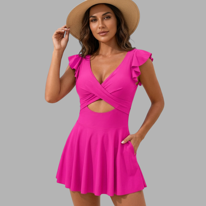 RuffleCross Swim Dress