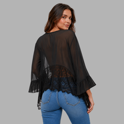 BreezeVeil Sheer Cover-Up Top