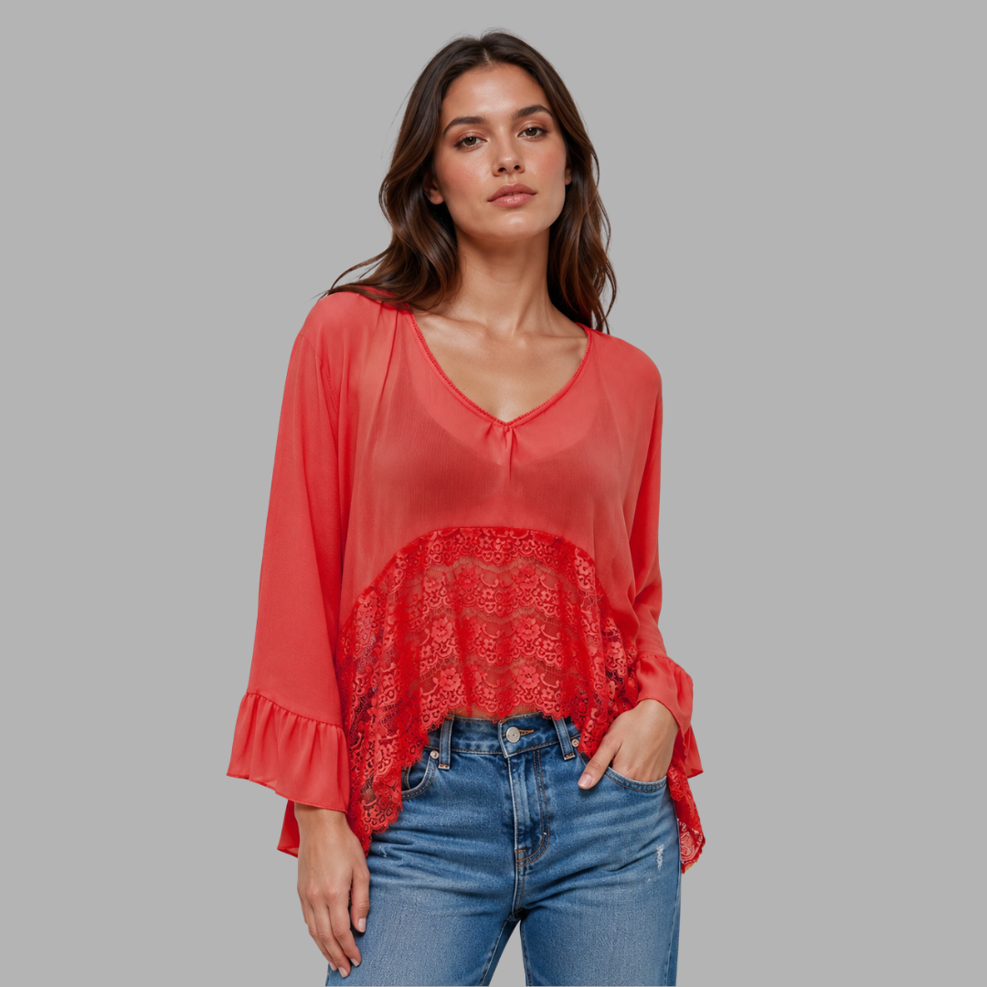 BreezeVeil Sheer Cover-Up Top