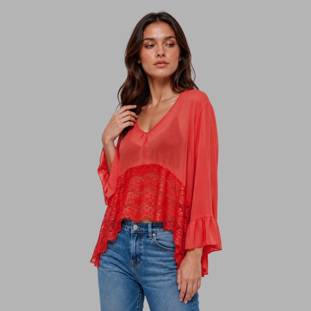 BreezeVeil Sheer Cover-Up Top