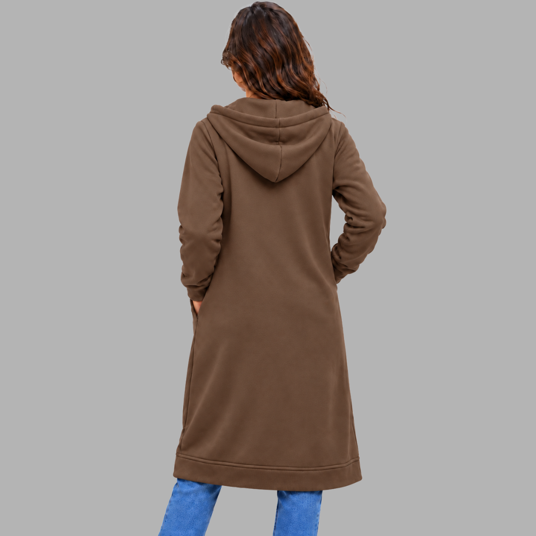 Relaxed Longline Zip Hoodie