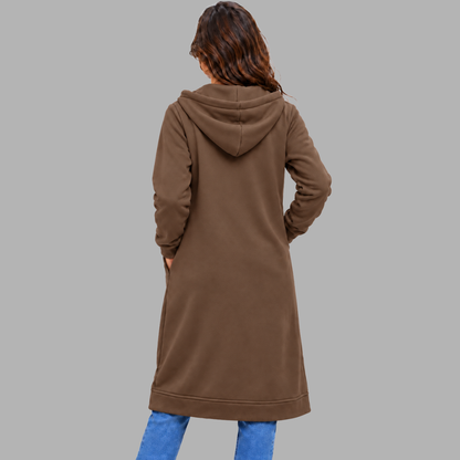 Relaxed Longline Zip Hoodie