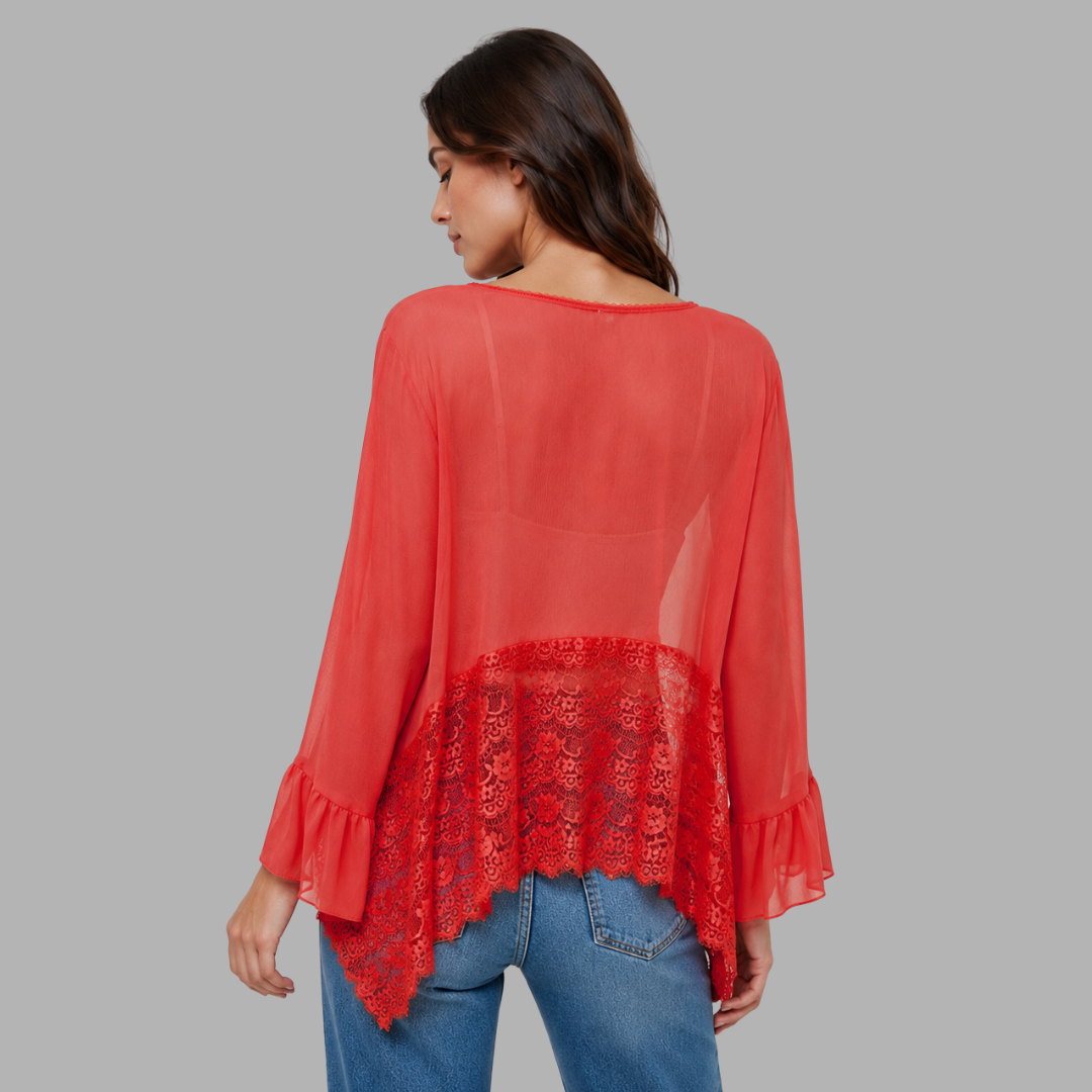 BreezeVeil Sheer Cover-Up Top