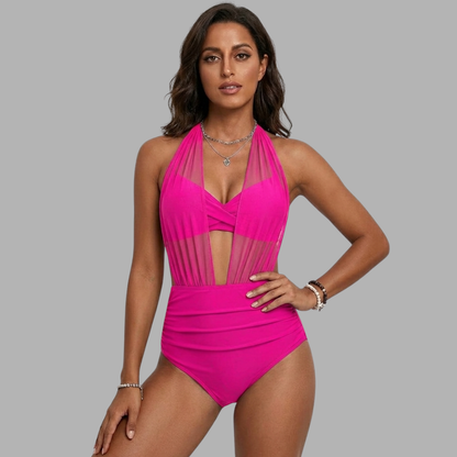 Elegant Contour High-Waist Swim Bodysuit