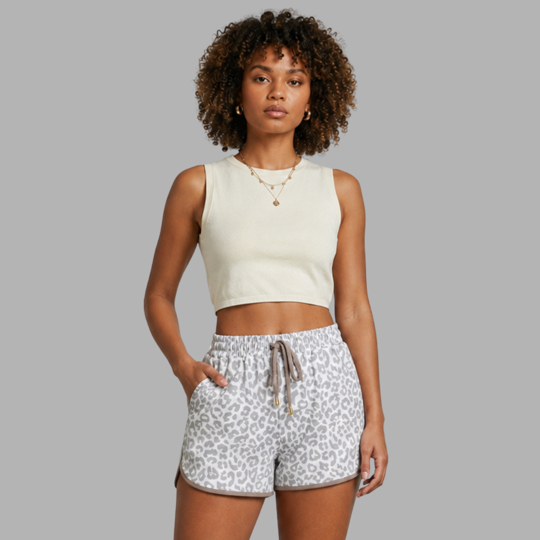 Printed Drawstring Casual Shorts