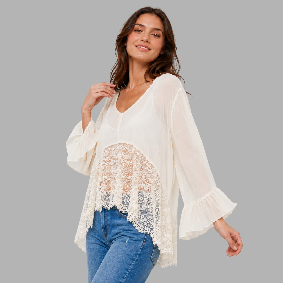 BreezeVeil Sheer Cover-Up Top