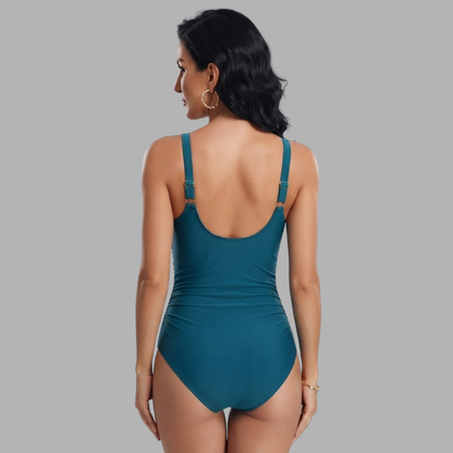 Cross-Wrap Sculpting One-Piece Swimsuit