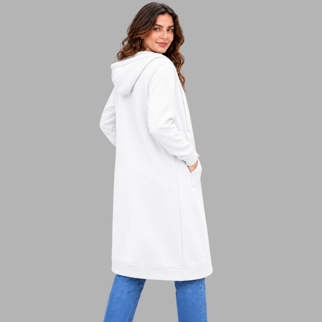 Relaxed Longline Zip Hoodie
