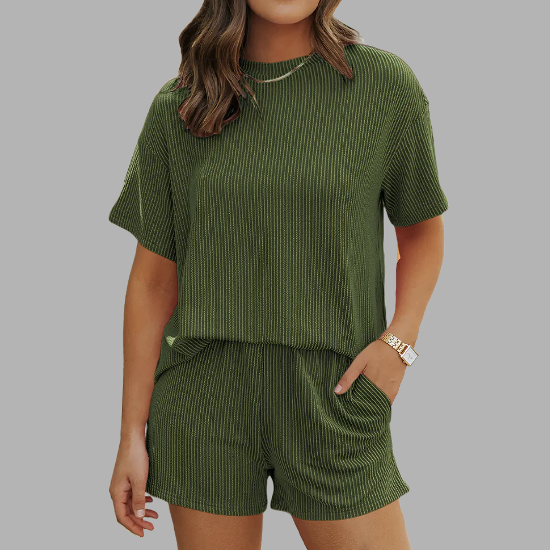 Ribbed Lounge Shorts Set