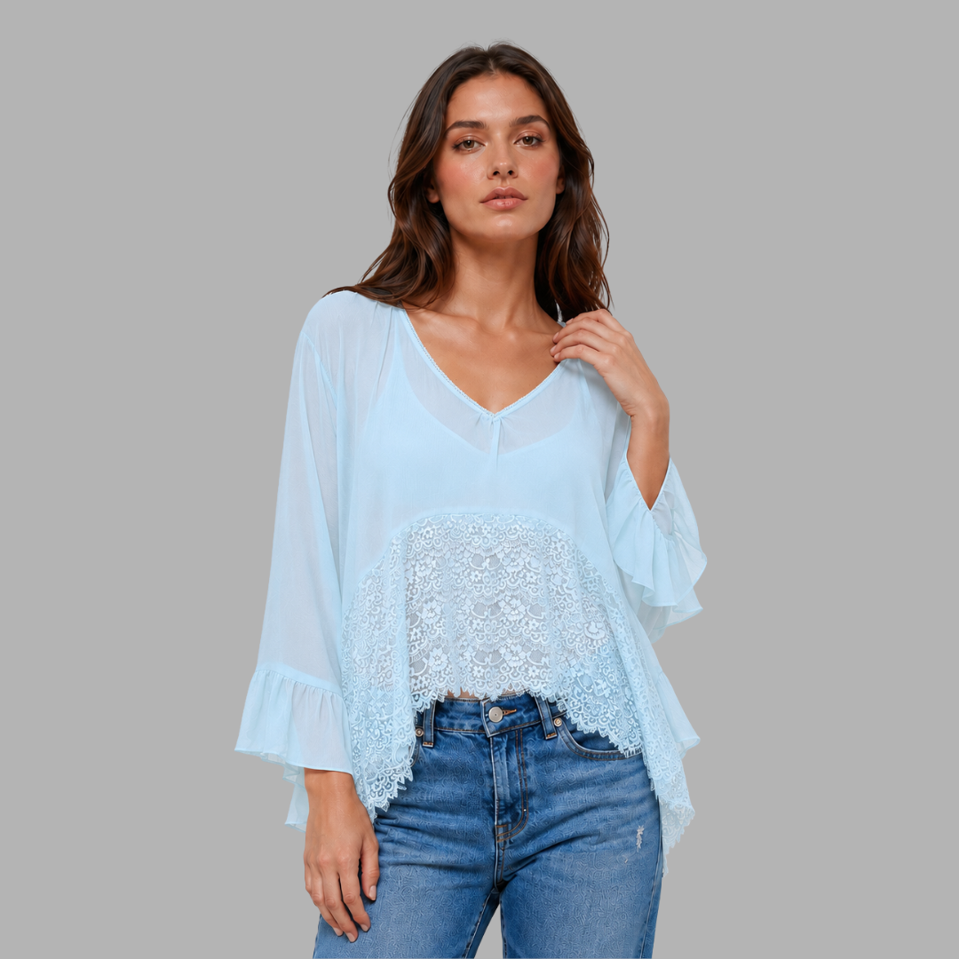 BreezeVeil Sheer Cover-Up Top