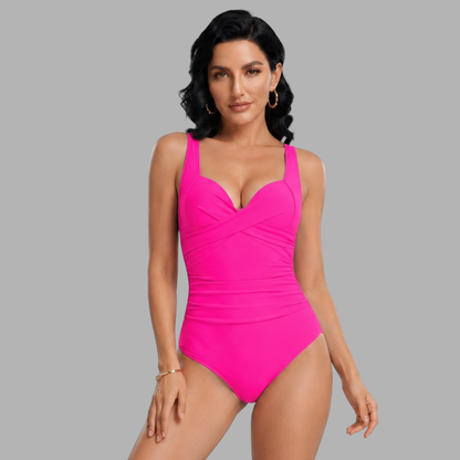 Cross-Wrap Sculpting One-Piece Swimsuit