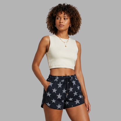 Printed Drawstring Casual Shorts