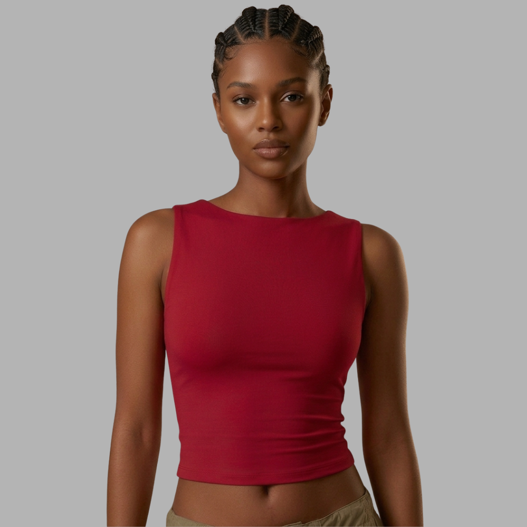 Y2K Open-Back Slim Tank Top