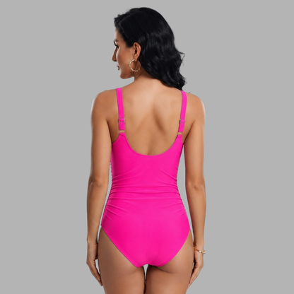 Cross-Wrap Sculpting One-Piece Swimsuit