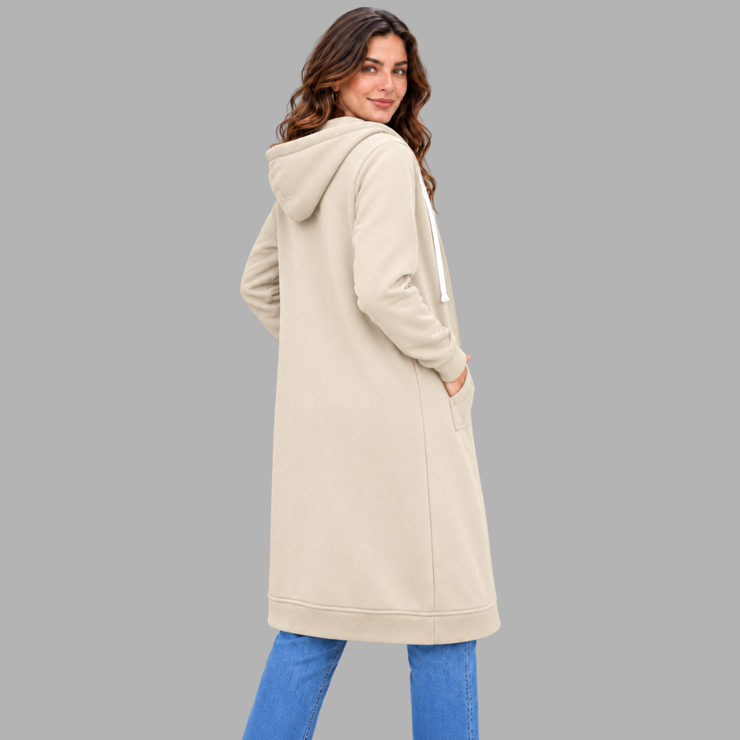 Relaxed Longline Zip Hoodie