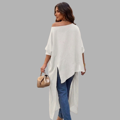 AsymChic Off-Shoulder Blouse