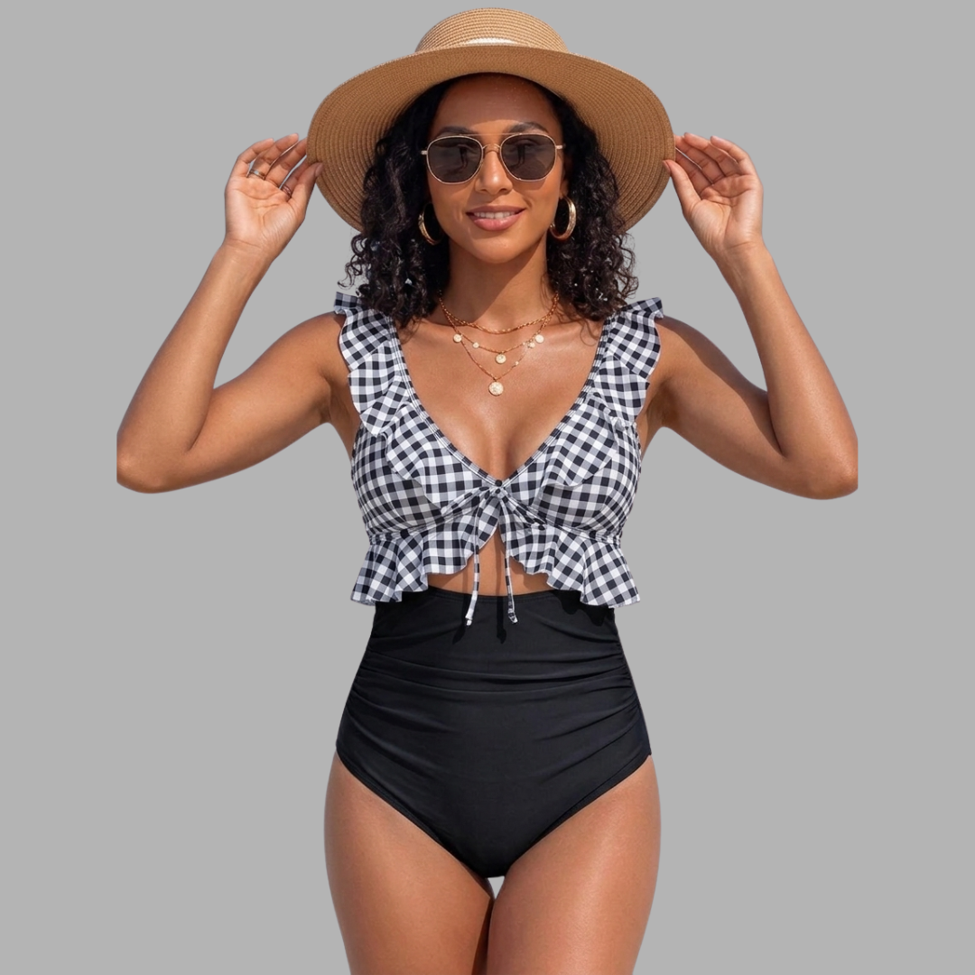 RuffleLift V-Neck One-Piece Swimsuit