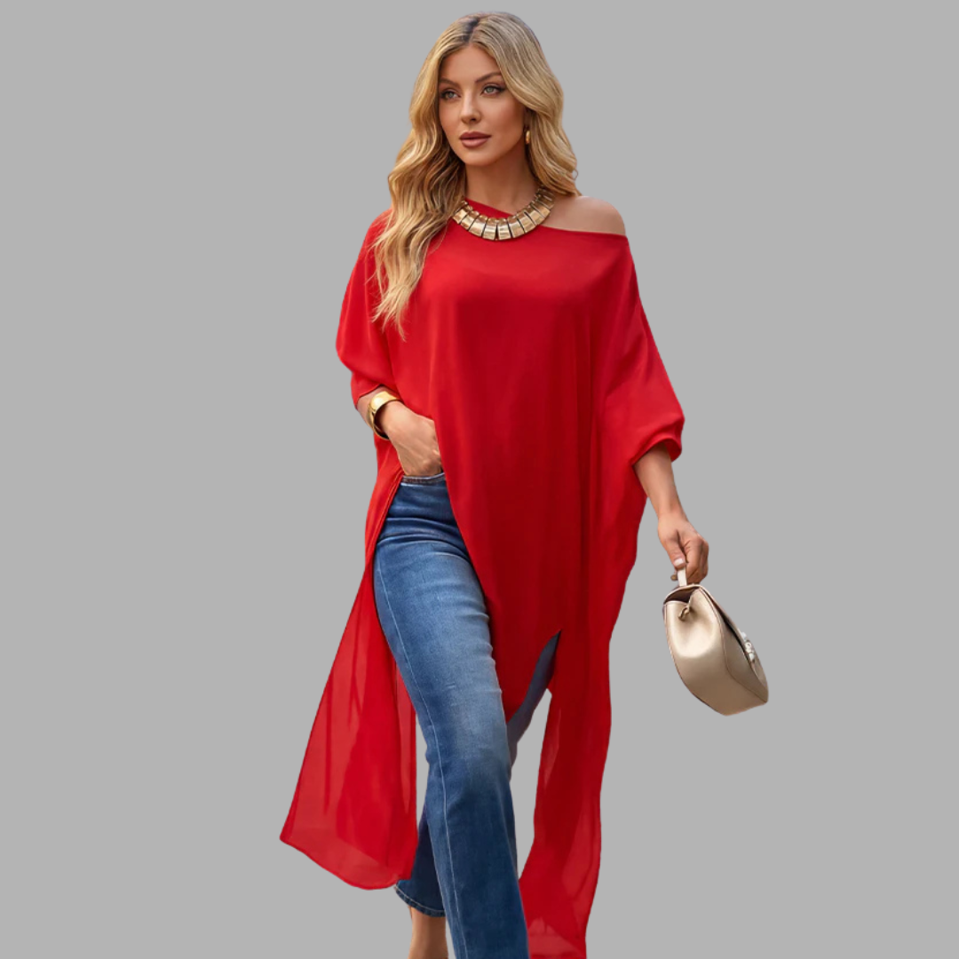 AsymChic Off-Shoulder Blouse
