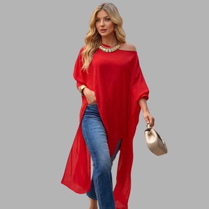 AsymChic Off-Shoulder Blouse