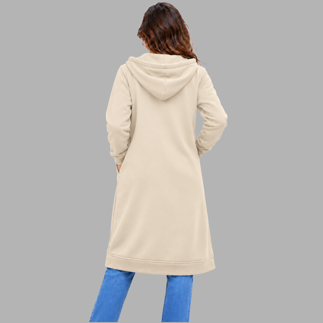 Relaxed Longline Zip Hoodie
