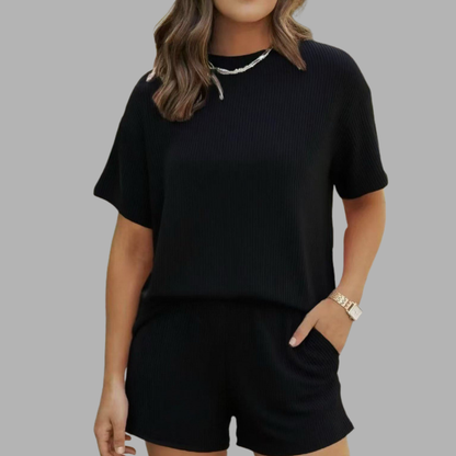 Ribbed Lounge Shorts Set
