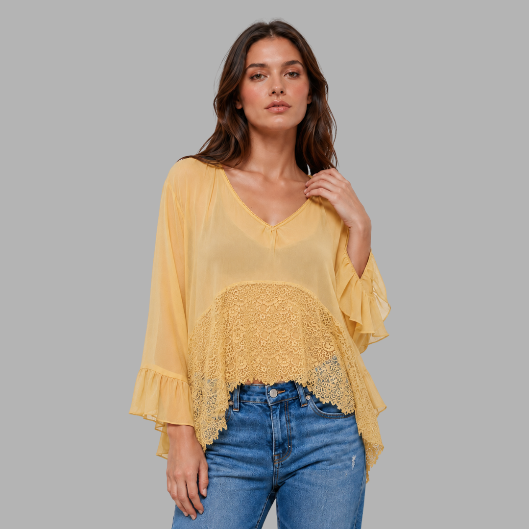 BreezeVeil Sheer Cover-Up Top
