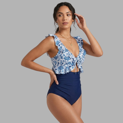 RuffleLift V-Neck One-Piece Swimsuit