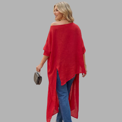 AsymChic Off-Shoulder Blouse