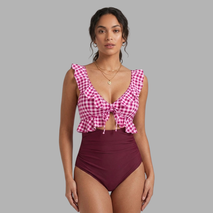 RuffleLift V-Neck One-Piece Swimsuit