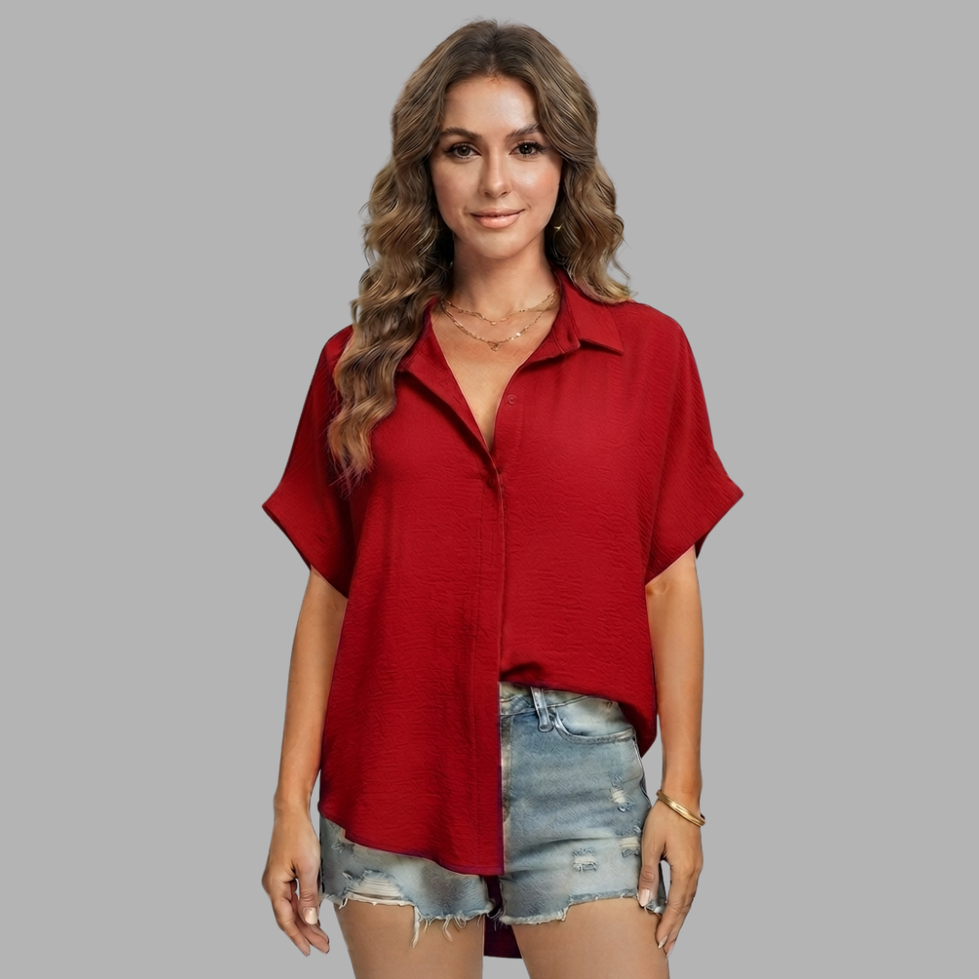 Relaxed Button-Down Short Sleeve Shirt