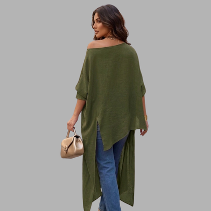 AsymChic Off-Shoulder Blouse