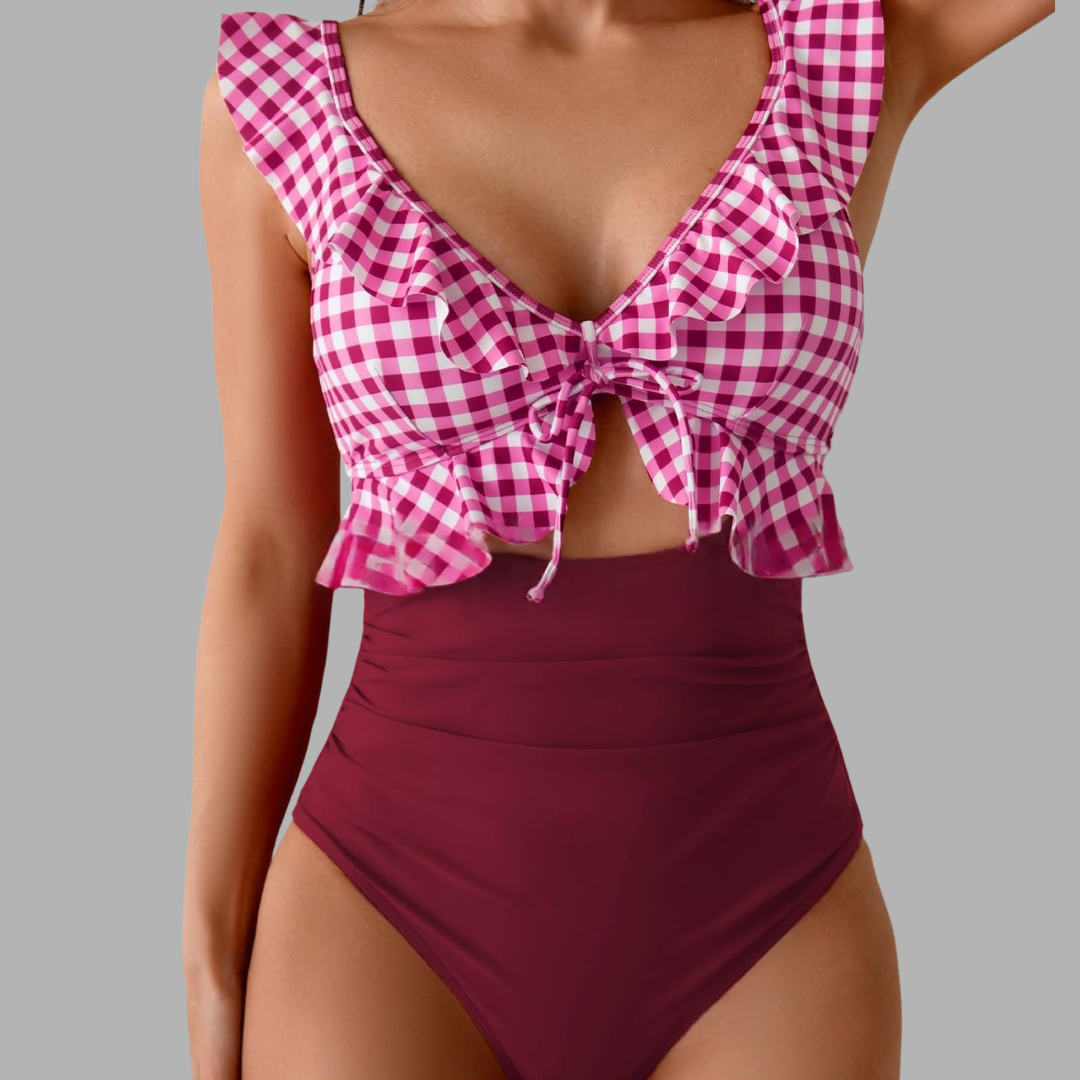RuffleLift V-Neck One-Piece Swimsuit