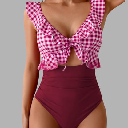 RuffleLift V-Neck One-Piece Swimsuit