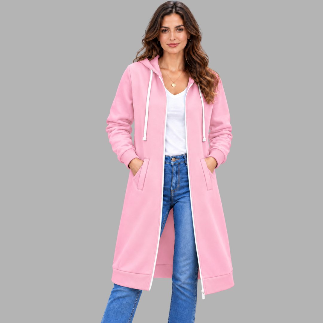 Relaxed Longline Zip Hoodie