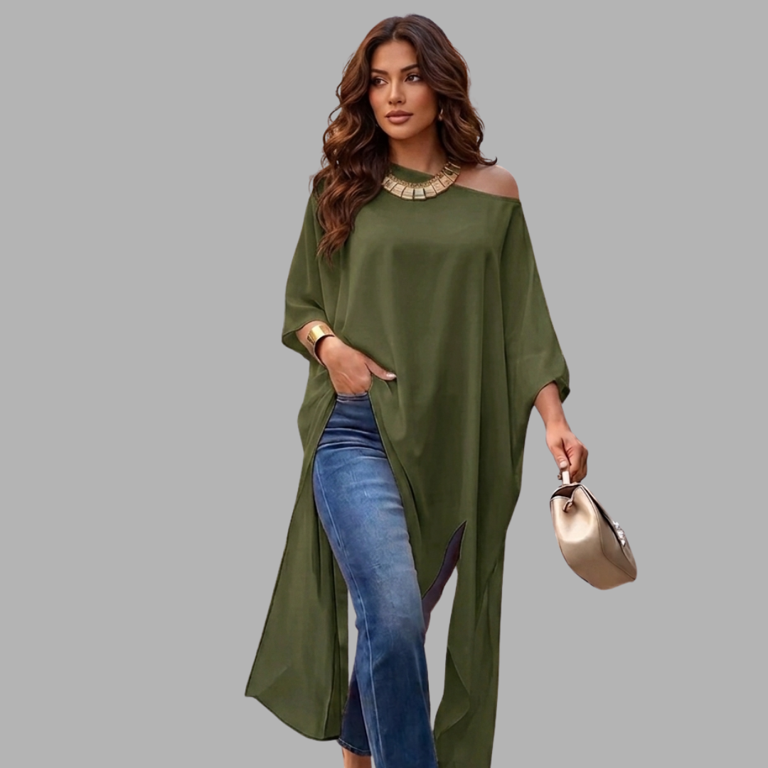 AsymChic Off-Shoulder Blouse