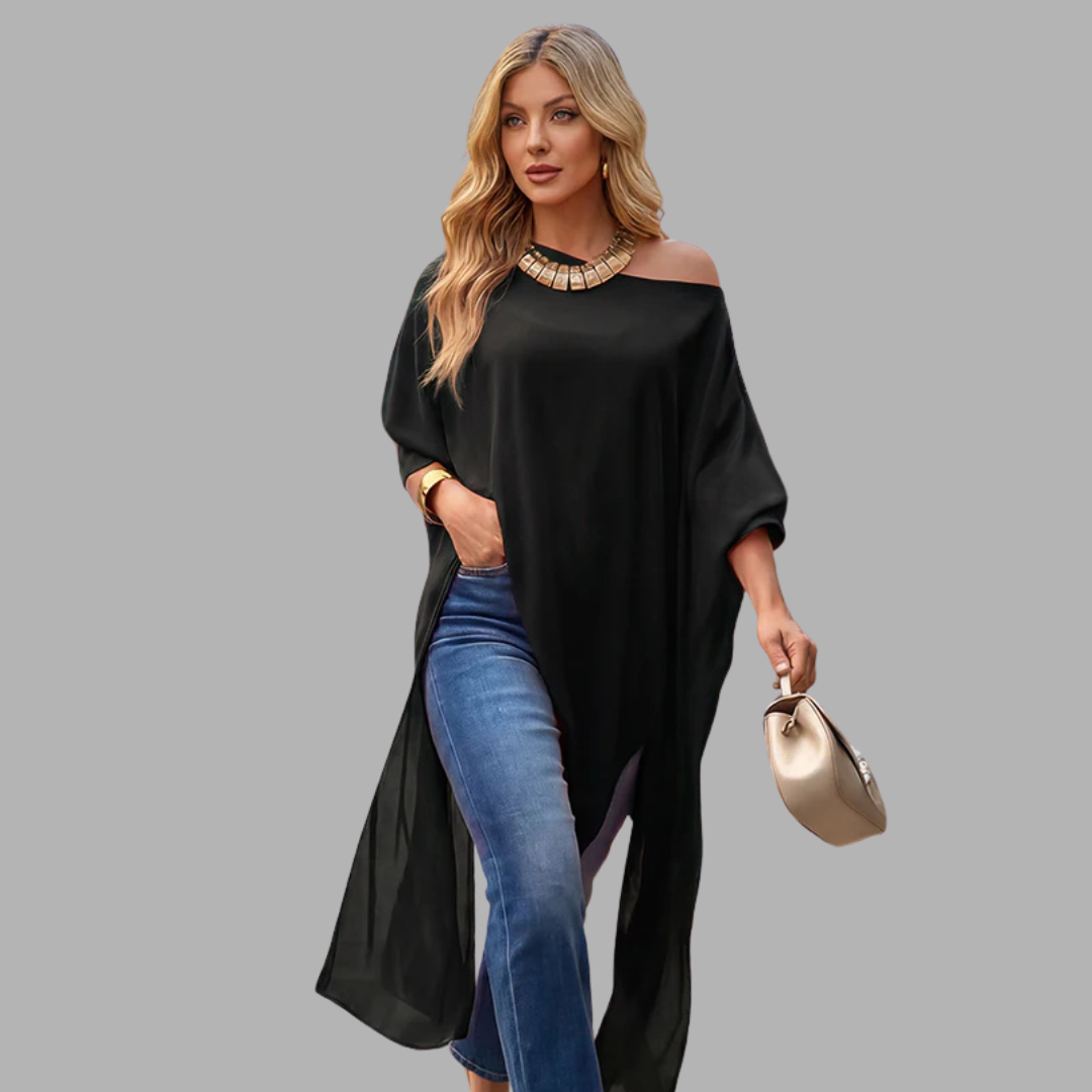 AsymChic Off-Shoulder Blouse