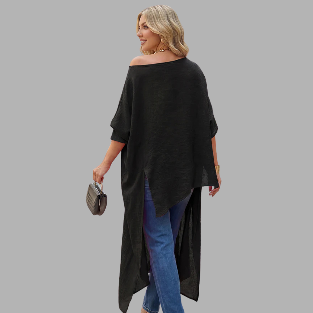 AsymChic Off-Shoulder Blouse