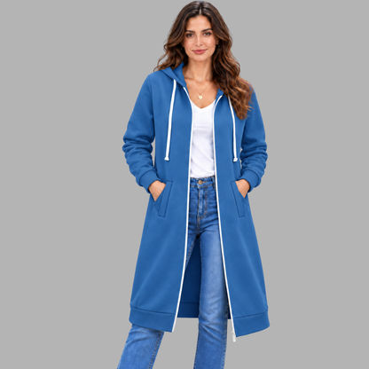 Relaxed Longline Zip Hoodie