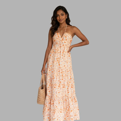 Elegant V-Neck Sleeveless Maxi Dress