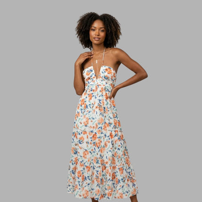 Elegant V-Neck Sleeveless Maxi Dress