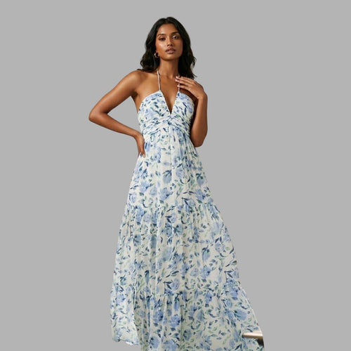 Elegant V-Neck Sleeveless Maxi Dress