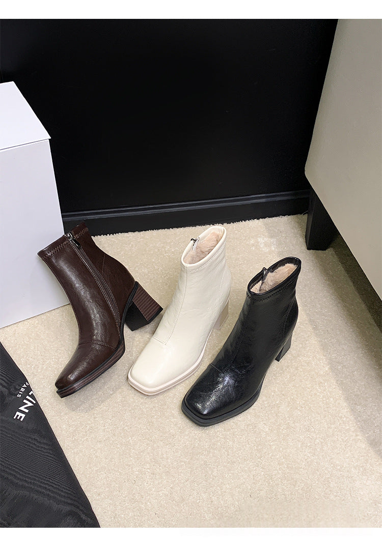 RetroStep Square-Toe Heeled Ankle Boots detail 3
