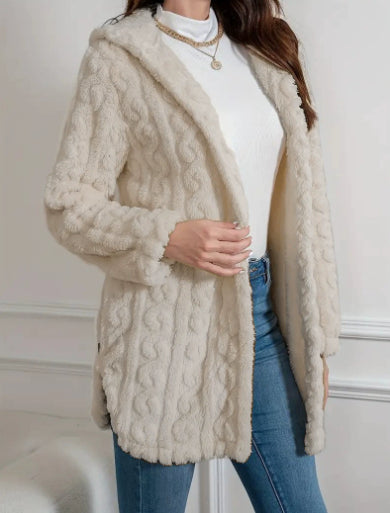 DoubleSoft Hooded Fleece Cardigan Coat detail 1