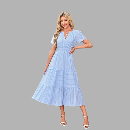High-Waist Puff Sleeve Dress