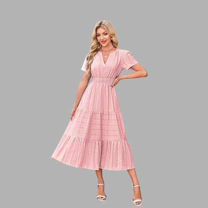 High-Waist Puff Sleeve Dress