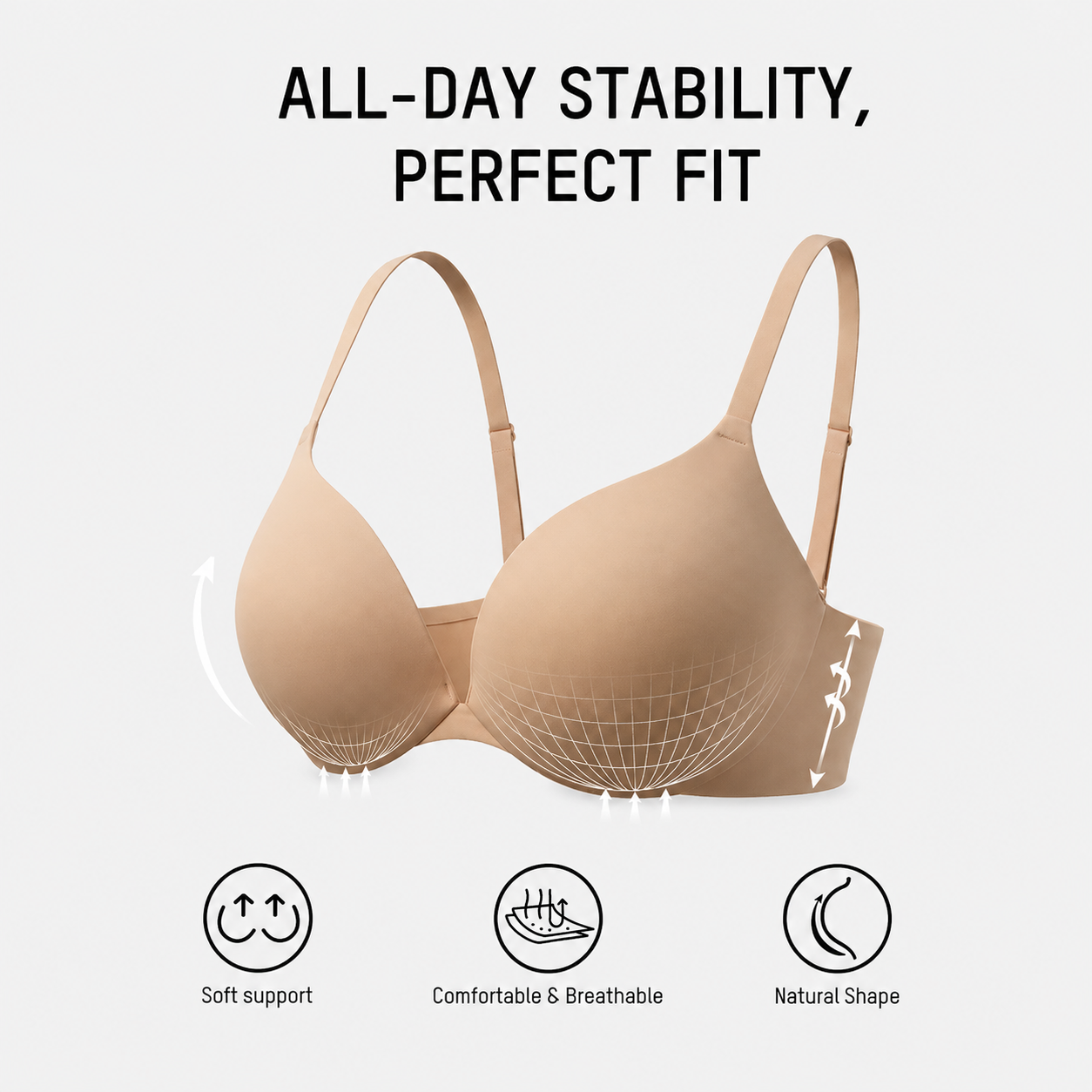 LiftEnhance Glossy Push-Up Bra