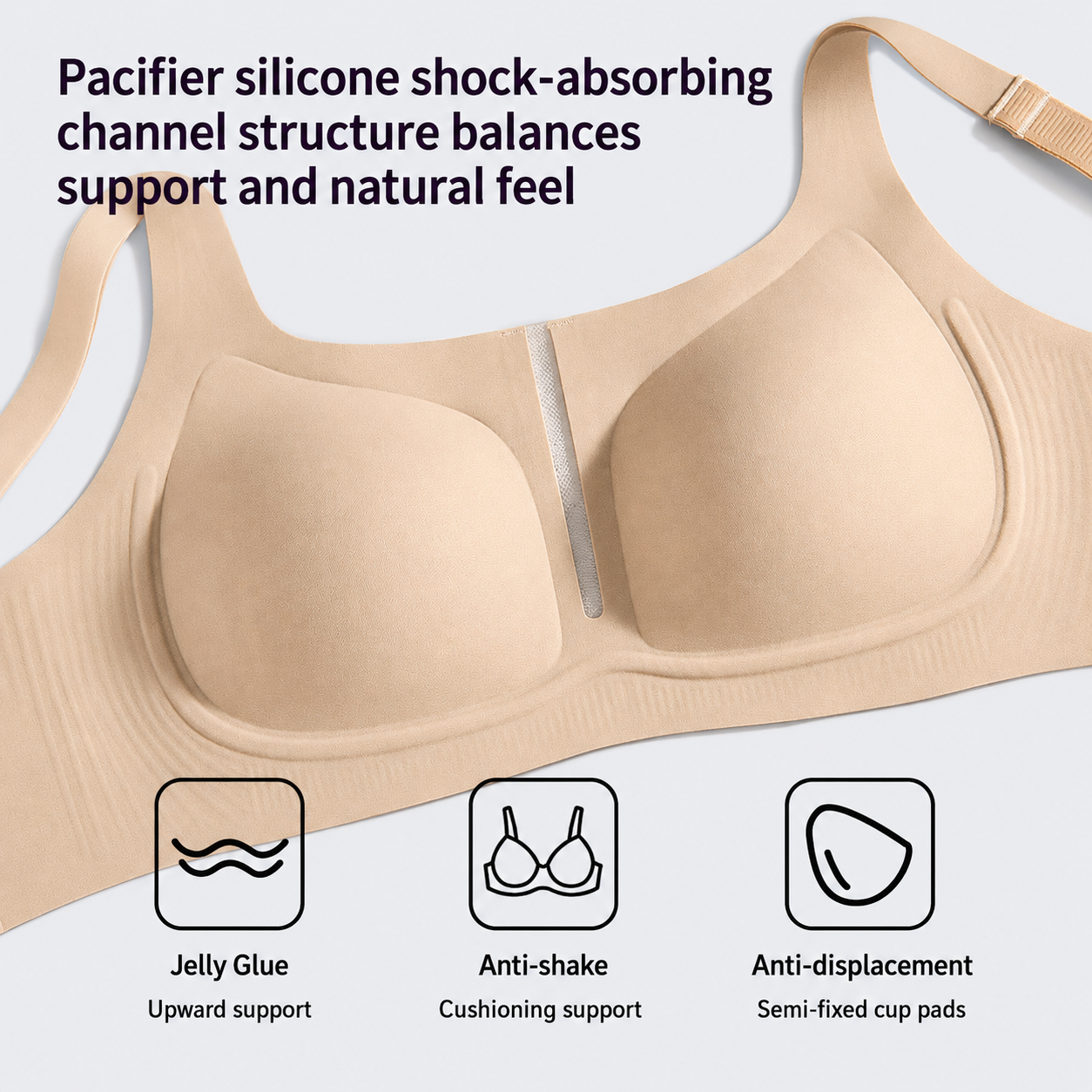 Square-Neck Seamless Support Bra