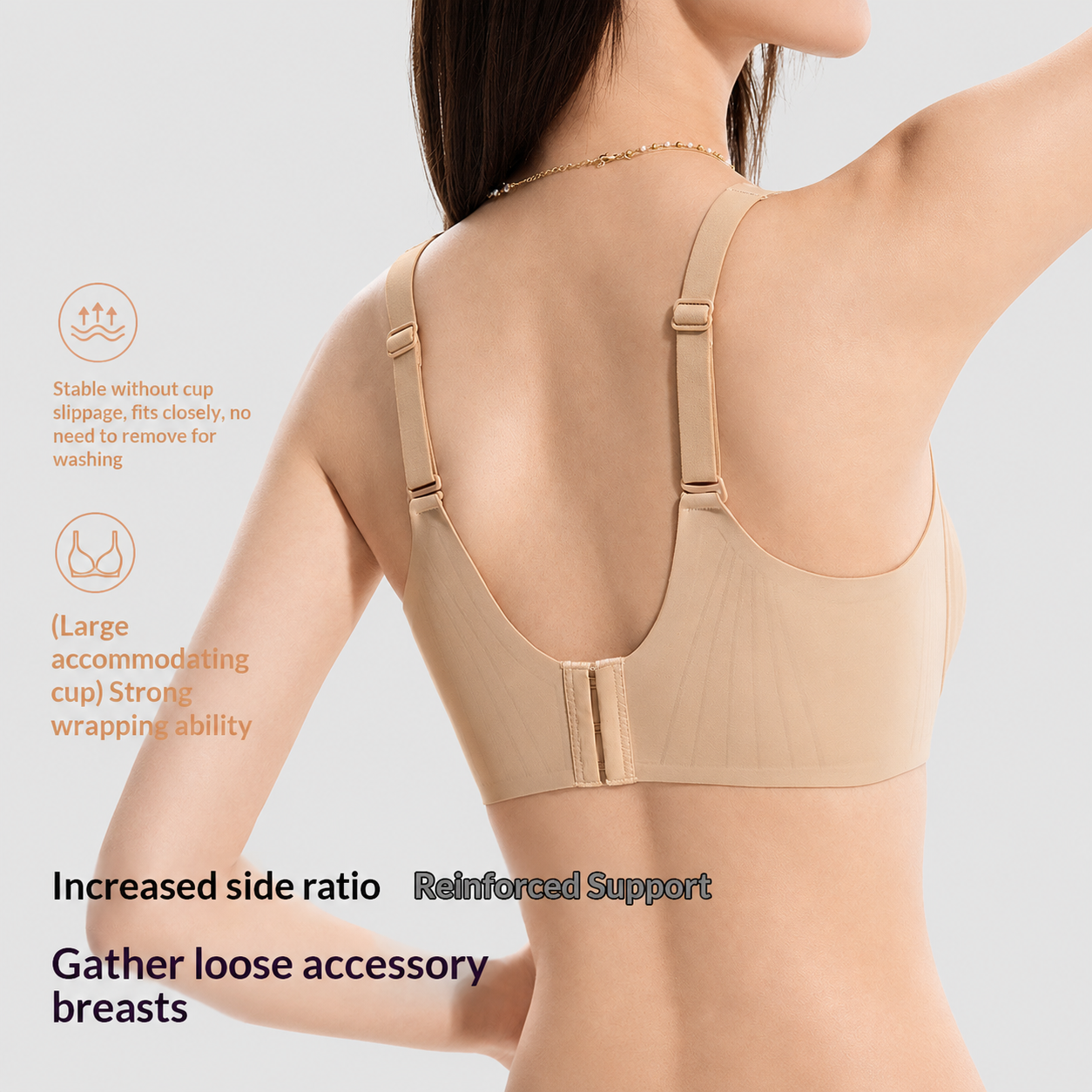 Square-Neck Seamless Support Bra