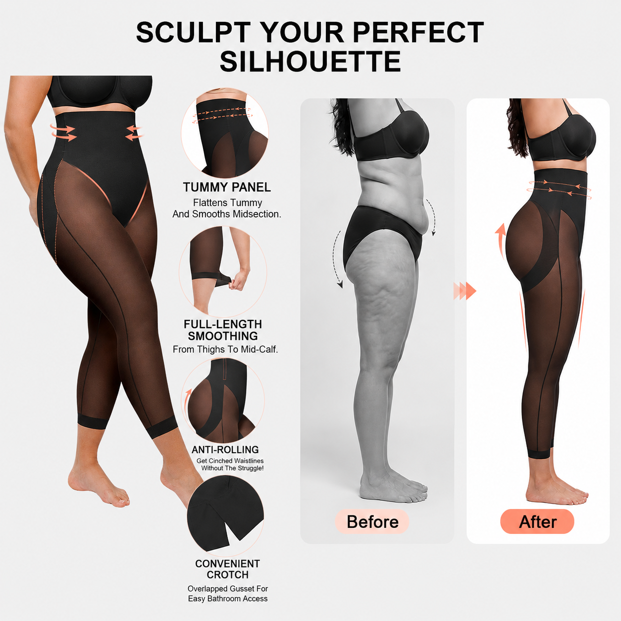 Mesh Sculpt Butt-Lifting Capri Leggings