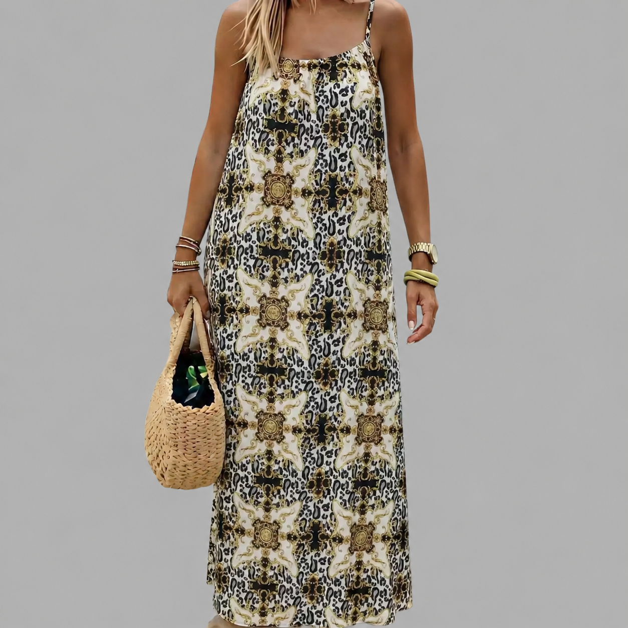 Elegant Relaxed Waist Maxi Dress